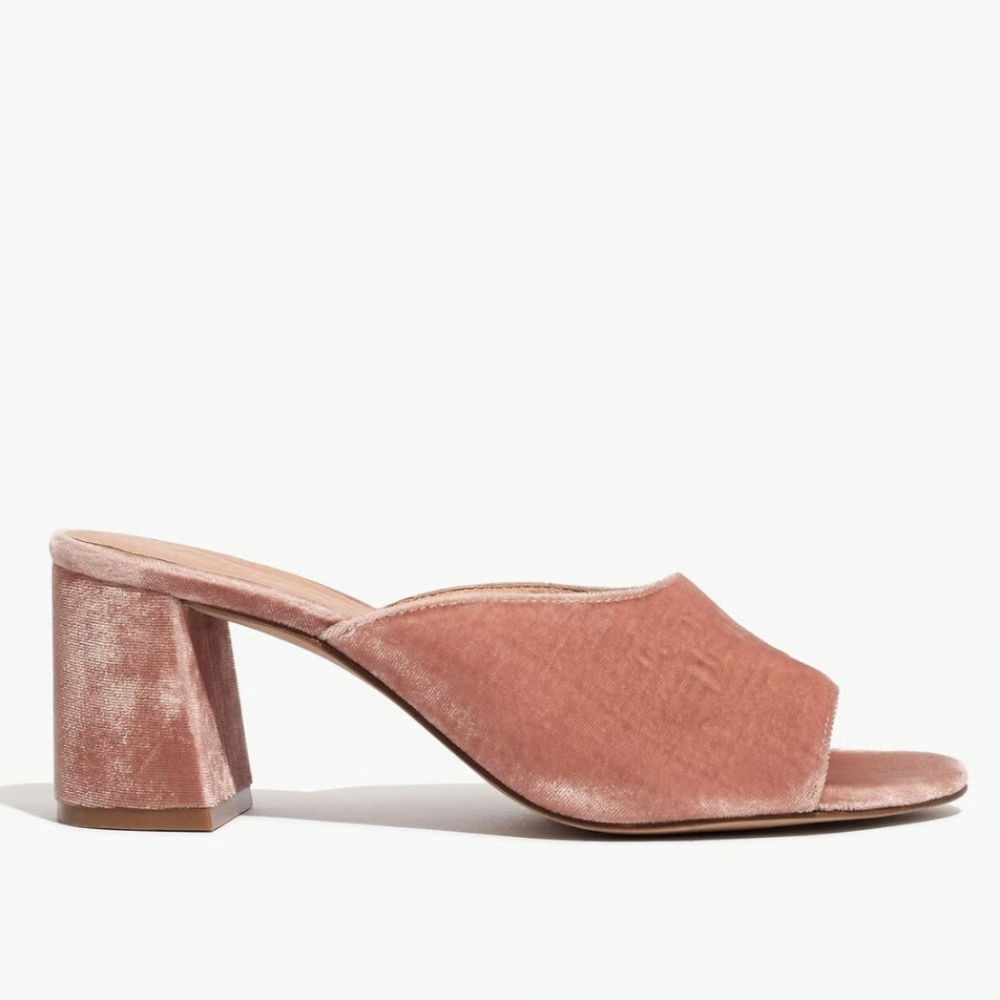 🌸Madewell Elegant Velvet‎ Peep-Toe Mules 10